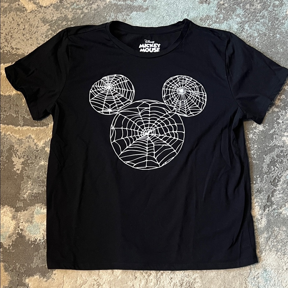 Disney Black T-Shirt with Spider Web Design